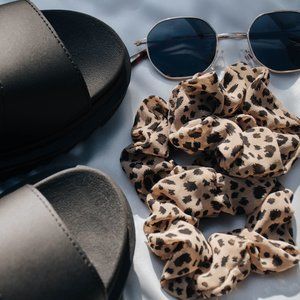 Handmade/Handsewn Upcycled Cheetah Print Scrunchie